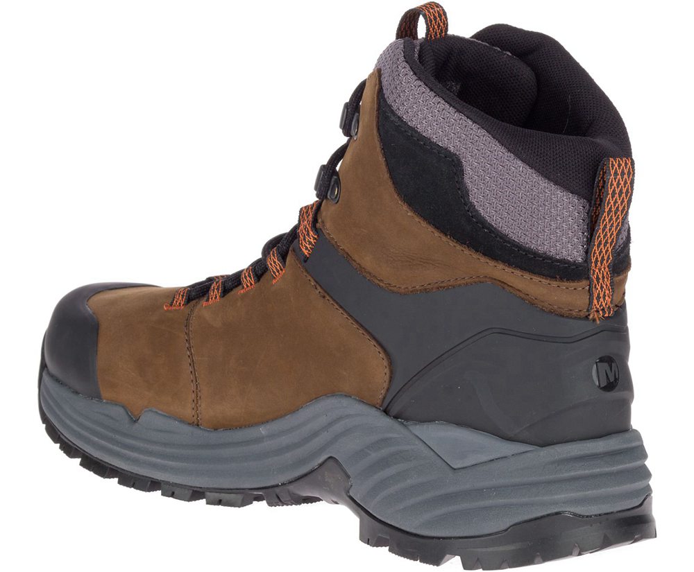 Kozaki Merrell Męskie Brązowe - Phaserbound 2 Tall Waterproof - 048619-OBL